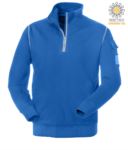 Short zip sweater with badge holder blue colour JR987107.AZZ