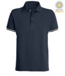 Short-sleeved polo shirt in 100% cotton jersey with Italian tricolor profile on the sleeve edge, two matching buttons and one tricolor JR992360.BL