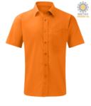 men short sleeved shirt polyester and cotton light blue color X-K551.AR