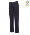 Women trousers with multi pocket and multi-season classic cut. Color blue PAFORESTLADY.BLU