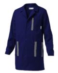 Navy blue work coat with snap buttons SI10CA0286.BLU
