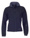 Women softshell jacket, microfleece lining, worn-out cut, two external pockets, adjustable cuffs, color blue  PASUNNY.BLU