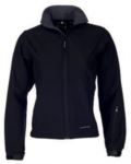 Women softshell jacket, microfleece lining, worn-out cut, two external pockets, adjustable cuffs, color blue  PASUNNY.NE