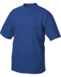 T-shirt, ribbed collar with elastane, color royal blue X-F61082.AZ