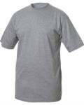 T-shirt, ribbed collar with elastane, color melange grey X-F61082.GRM
