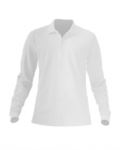 Long sleeved polo shirt 100% combed cotton, color white X-CPU414.BI