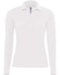 Women Long sleeved polo shirt 100% combed cotton, color navy blue X-CPW456.BI