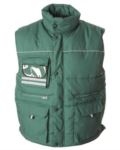 Rainproof padded multi pocket vest with badge holder, polyester and cotton fabric. Colour: black JR987526.VE